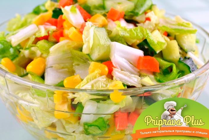 Постный овощной салат